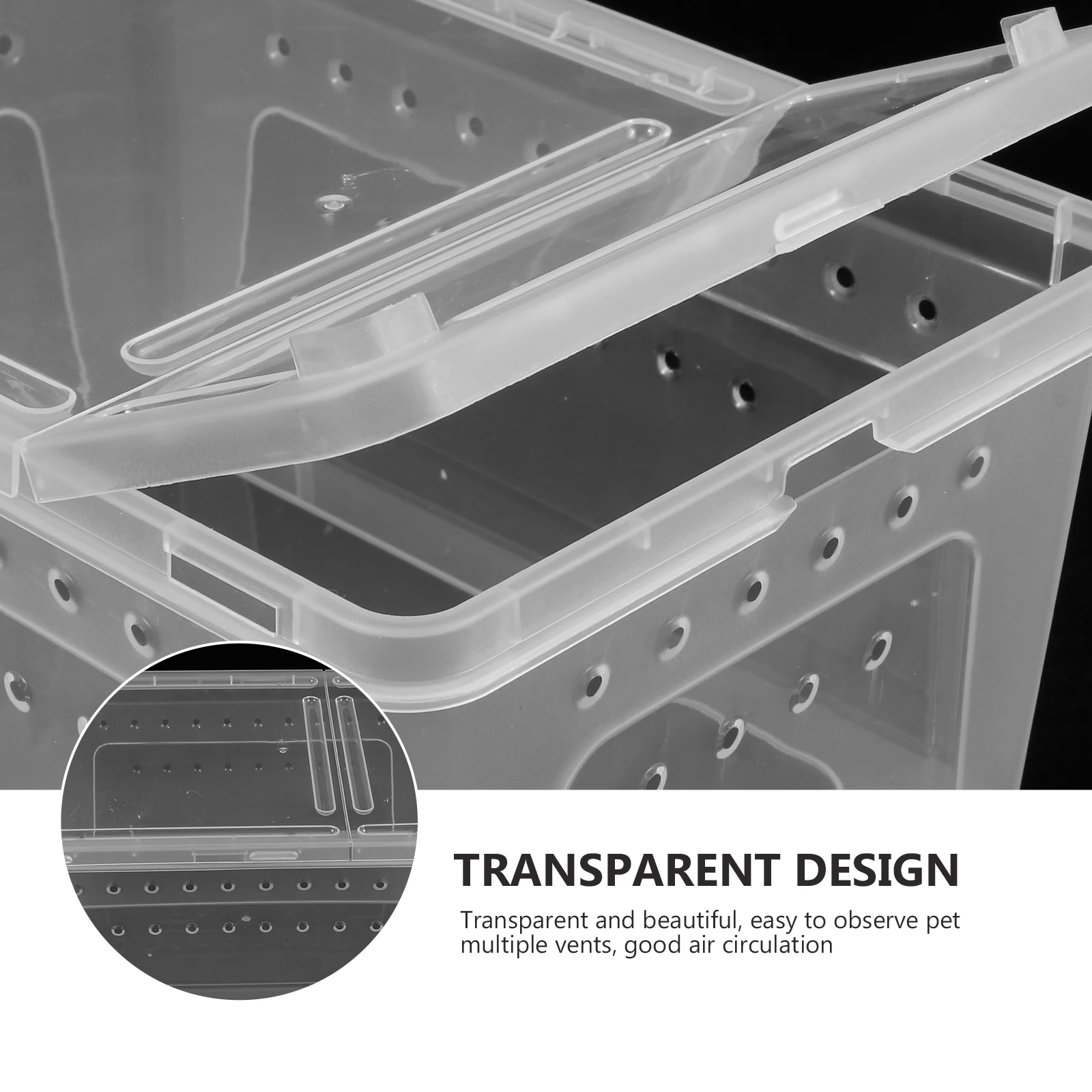 

Insect Rearing Box Reptile Feeding Case Spider Scorpion High Transparency Plastic Double Opening Design for Transporting