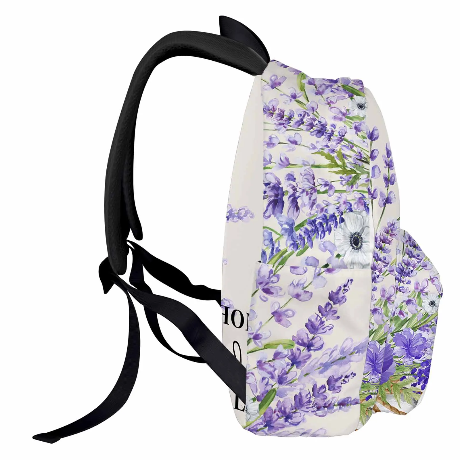 Watercolor Lavender Bottle Backpack School Bags for Teenagers Students Laptop Bag Women's Casual Travel Backpack