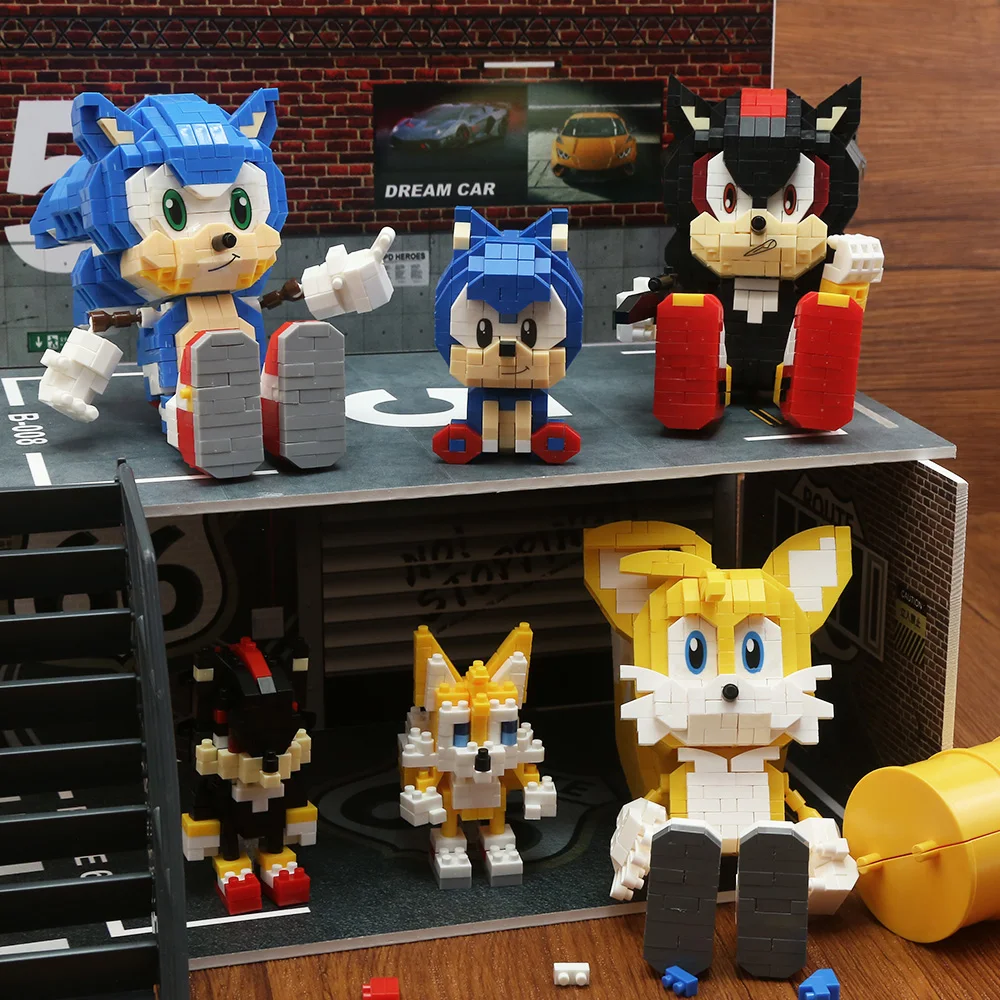 Image of SEGA MOC Bausteine Spielzeug Igel Brickheadzed Dr. Eggman Tails Anime-Spielfiguren Kinder Feiertag Kindertag Geschenk
