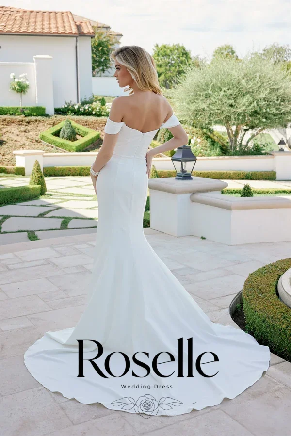 ROSELLE Strapless Off Shoulder Mermaid Elegant Wedding Dress Pleat Open Back Sweep Train 2026 Bridal Customized свадебное платье