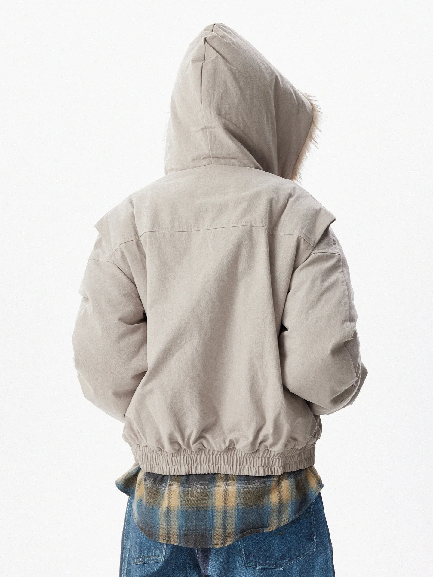 Men Short Hooded Parka Men Thickened Warm Cotton Coat Men American Style Fur Collar Outerwear Men Casual Windproof Fleece Parkas