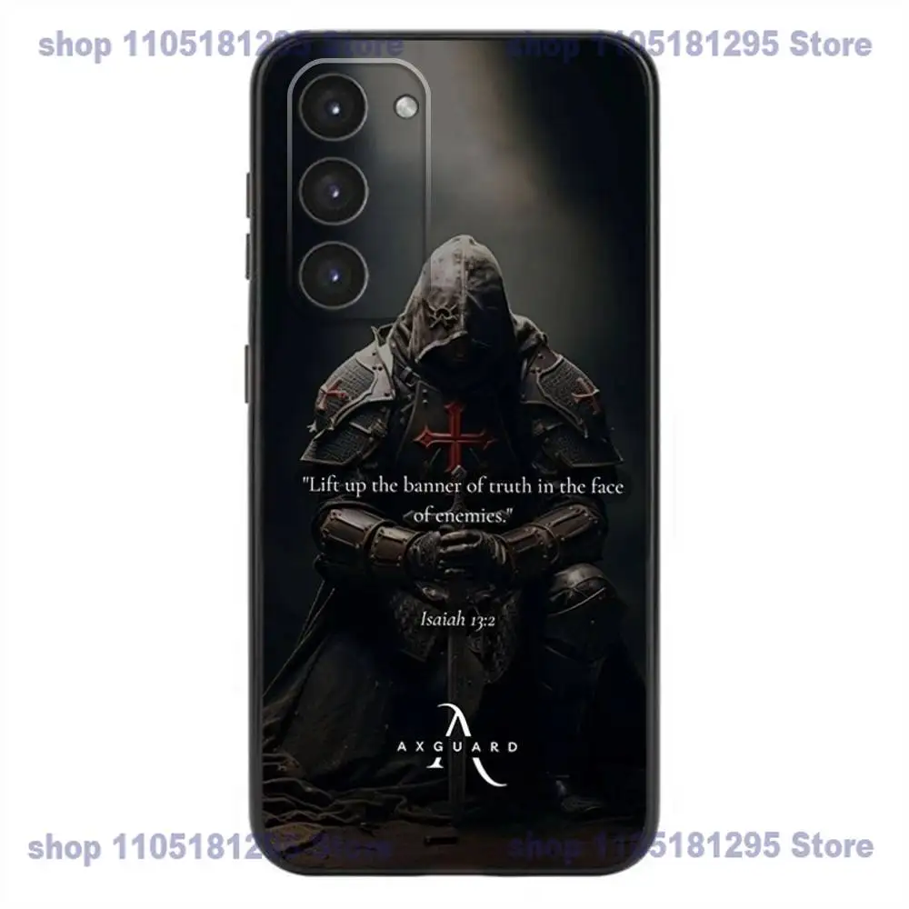 เคสโทรศัพท์อัศวินเทมพลาร์สำหรับซัมซุง กาแล็คซี่ A20,21s,22,31,32,52,53,72,73,80,91 ซิลิโคนเหลวแบบนิ่มสีดำ