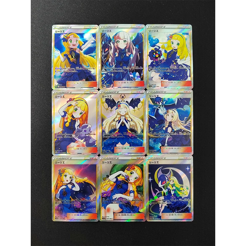 Anime Characters Lillie Mallow Maid Diy PTCG Colors Flash Card Christmas Birthday Gift Children's Toys Collection Card