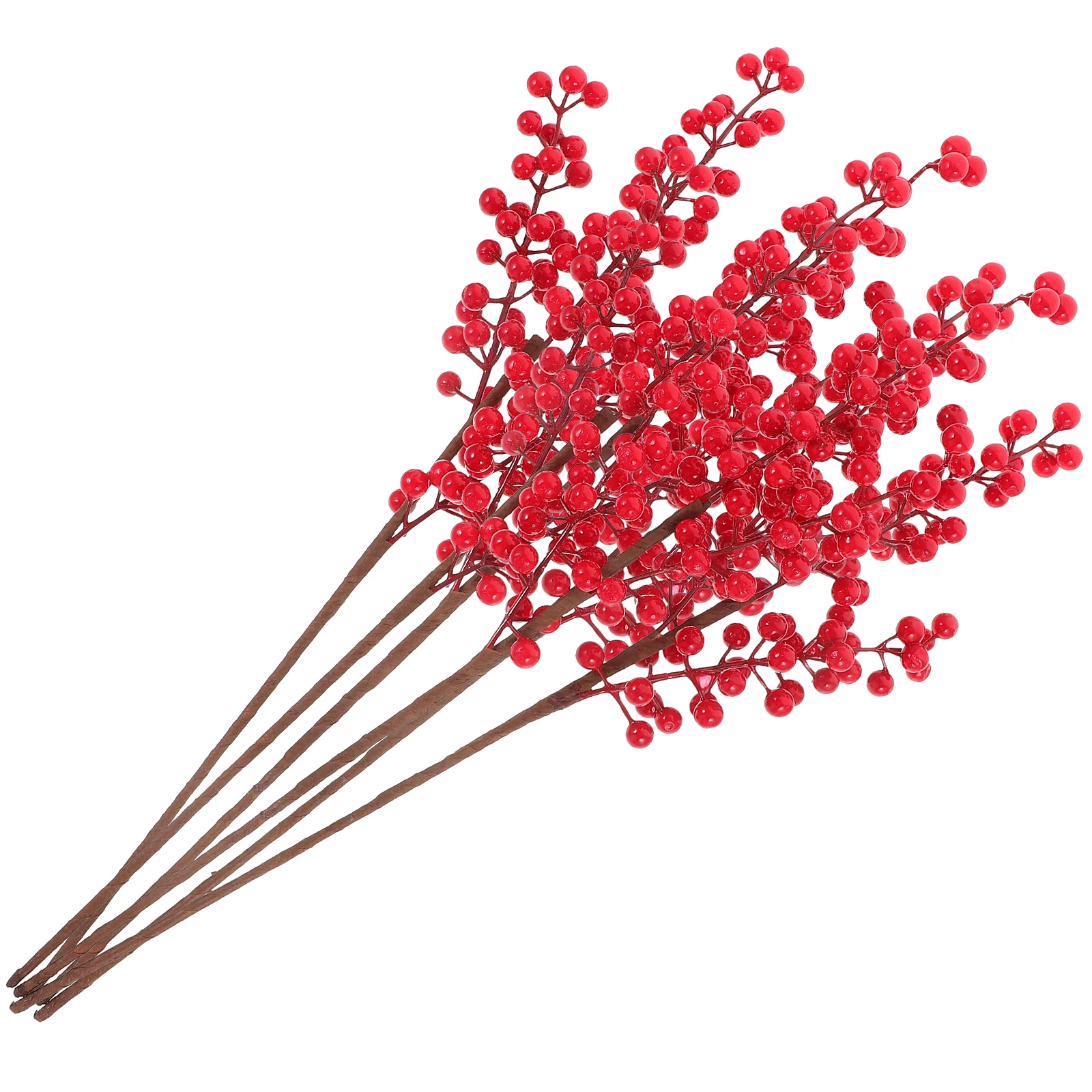 

6 Pcs Artificial Berry Bouquet Realistic Christmas Decorations Red Berry StemsFlower Winter Holiday Wedding Party Tree