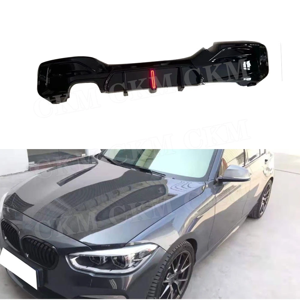 

ABS Material for BMW 1 Series F20 M Sport 2015-2018 Body Kits Rear Bumper Lip Diffuser With LED Rear Lip Spoiler Car Accessories