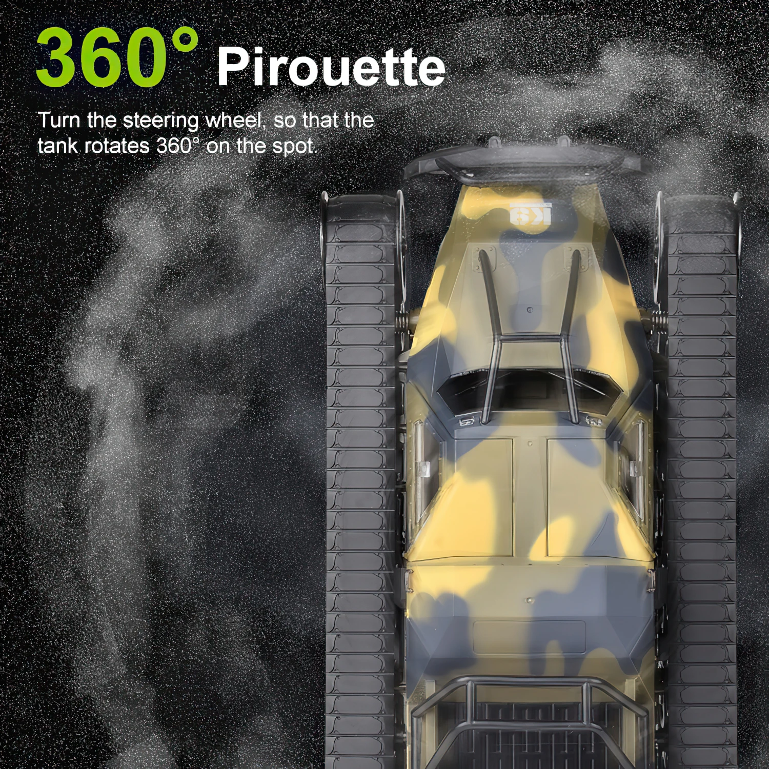 레이센트 RC 크롤러 1:12 스케일 2.4Ghz 무선 조종 탱크 4륜구동 360도 회전 ° 회전 드리프트 자동차 오프로드 모든 지형 RC 트럭 배터리 2개