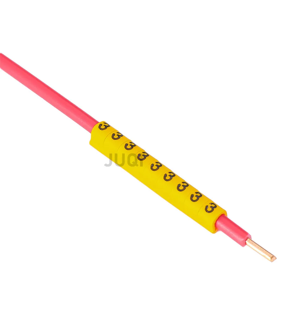 500pcs EC-0 EC-1 EC-2 EC-3 EC-4 yellow digital number pipeline number tube wire network wire casing line marking code label 0-9,