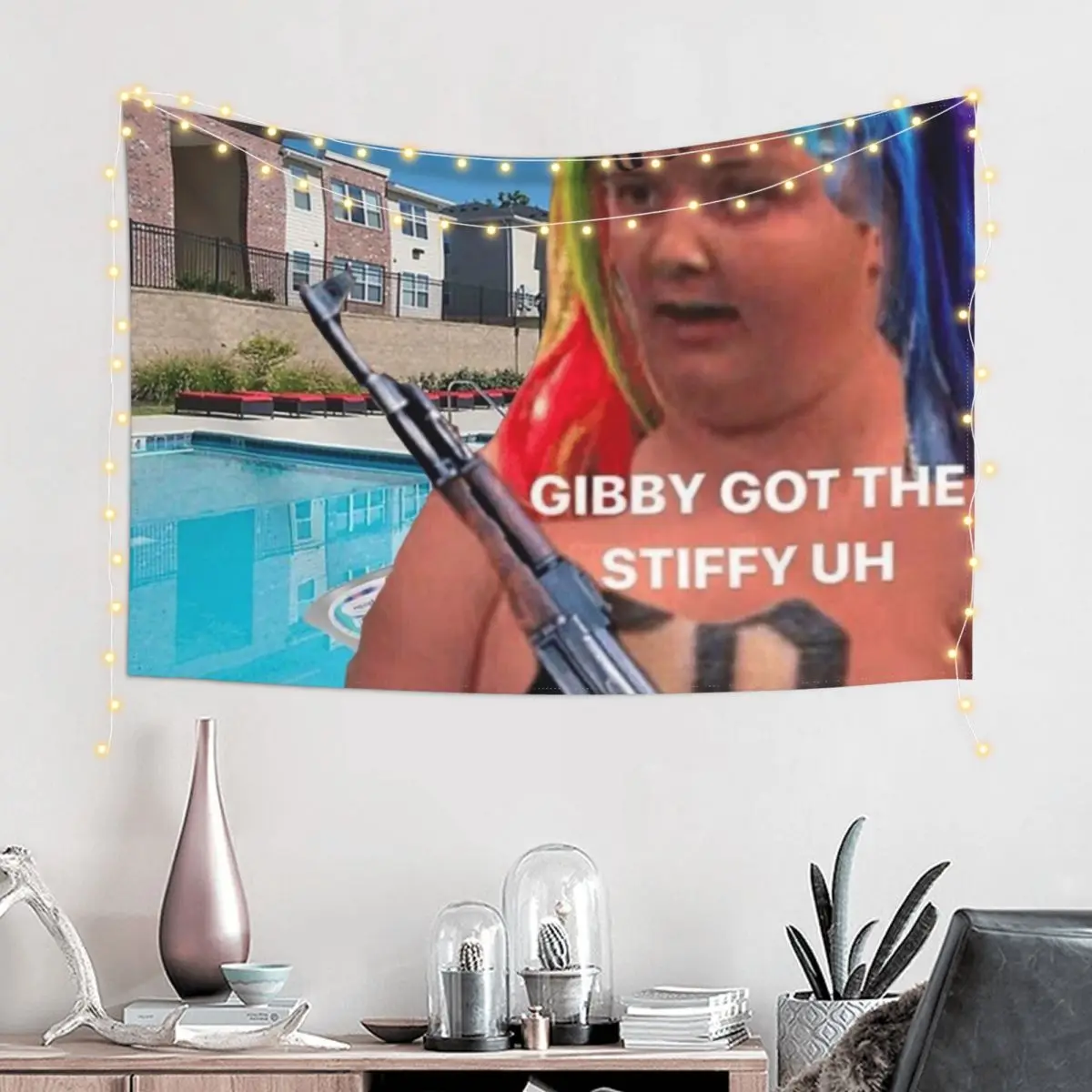 Giby Sniper meme Tapestry Home Decorations Aesthetic For Bedroom Cute Decor Tapestry