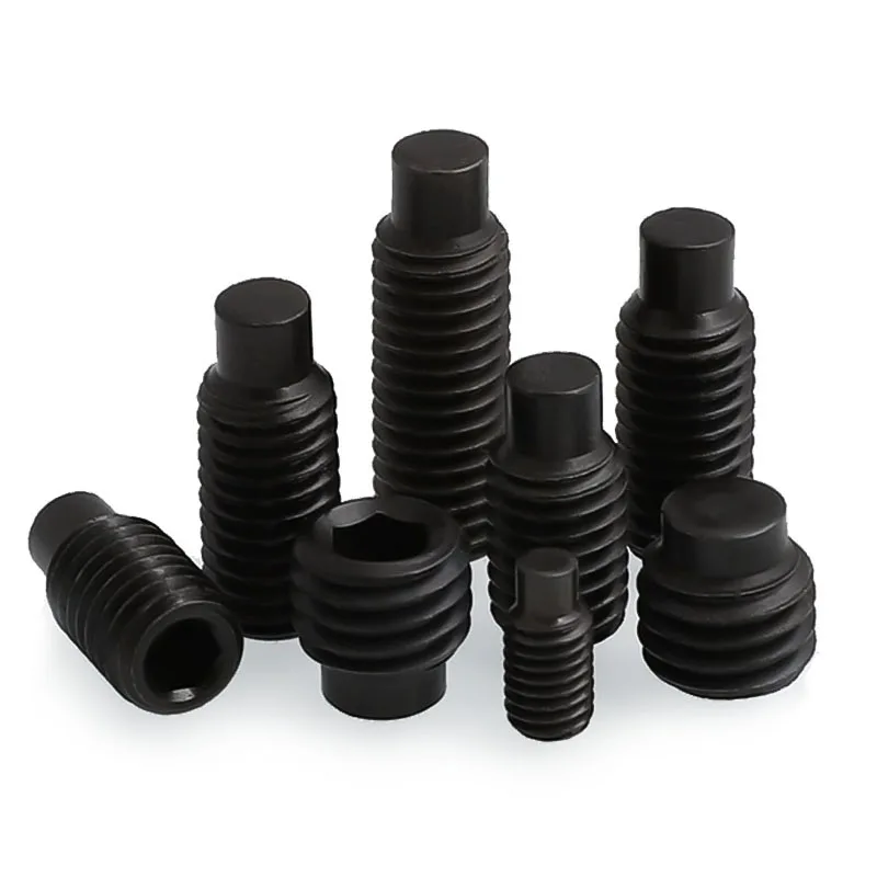 DIN915 Dog Point Allen Socket Set Screw Grade 12.9 Black Headless Grub Screw For CNC Machinery Shaft Lock M3 M4 M5 M6 M8 M10 M12