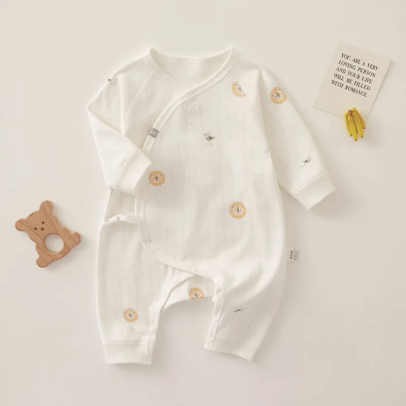 Newborn Clothes Rompers Long-sleeved One-piece Baby Butterfly Clothes Climbing Clothes Autumn and Winter Baby Clothes