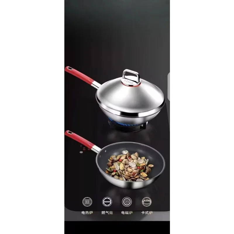 HYS home simple kitchen utensils household non-stick pan induction cooker gas stove can be used 4