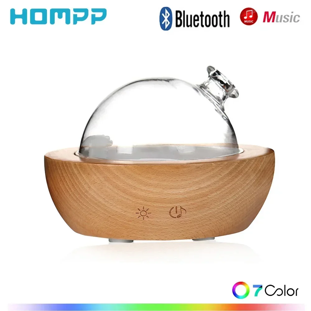 Faipari humidifier Diffuzőr 150ML Bluetooth szp Aroma MUTE Messzemenő kapacitású 7 éjjeli Világítás Fa- Aromaterápia gépi  számára haza