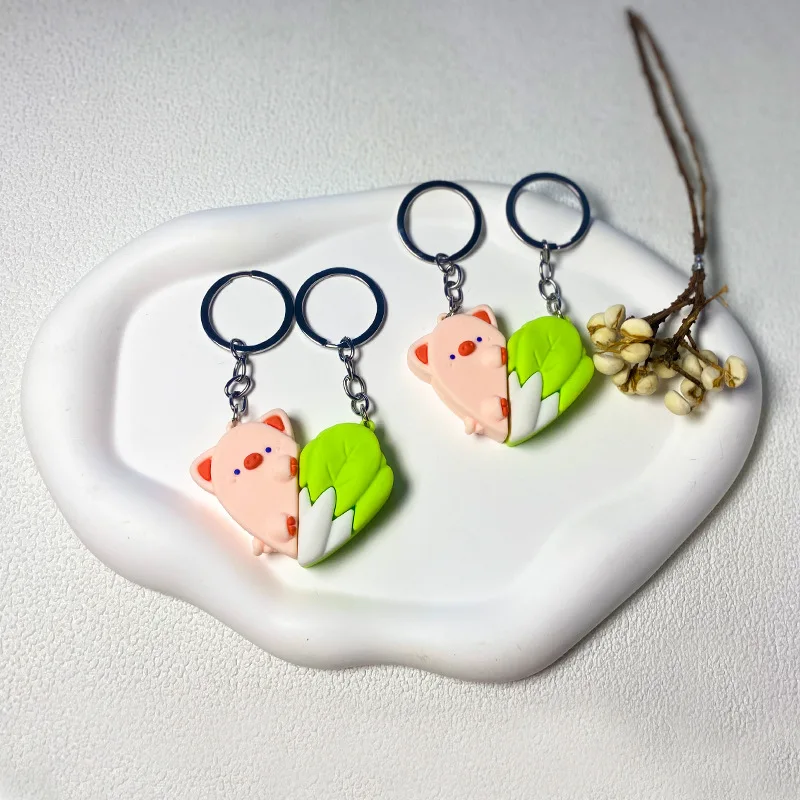 Love Pig Arch Cabbage Keychain Pendant Student Couple Friendly Doll Bag Pendant Small Gift