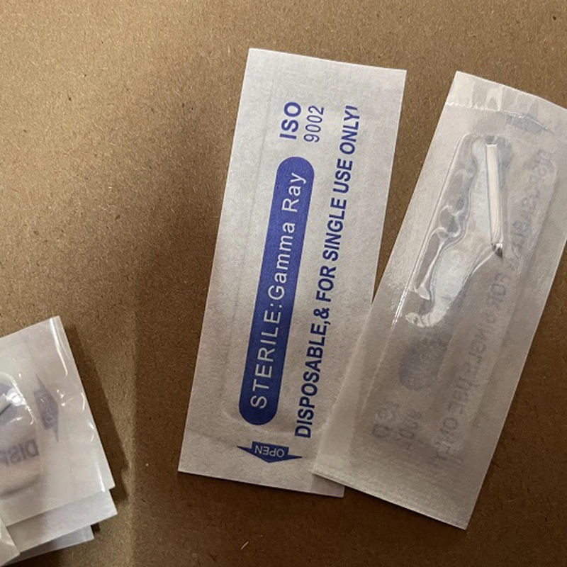 

100 шт. микроигл для татуажа, 12-игольчатые лезвия Lamina Tebori, 12-игольчатые гибкие плоские иглы для перманентного макияжа