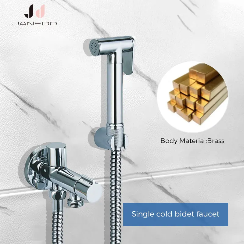 

JANEDO Hygienic Shower with Mixer Chrome Bidet Faucets Bathroom Shattaf with Watering Can Toilet Gun