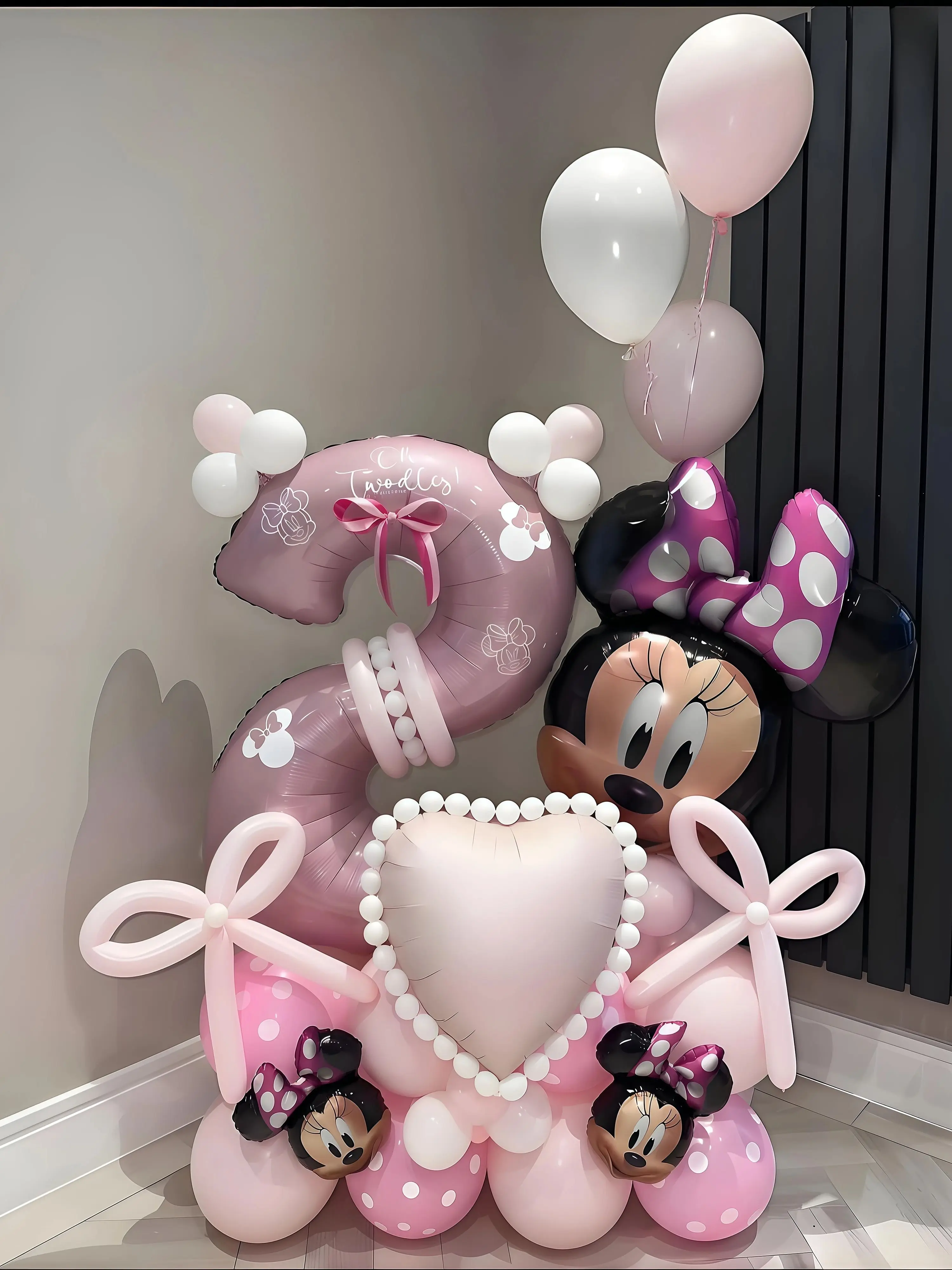 Ensemble de ballons en aluminium Minnie, décoration de fête d'anniversaire, cadeau de réception-cadeau pour bébé fille, décoration de mariage, fournitures de fête