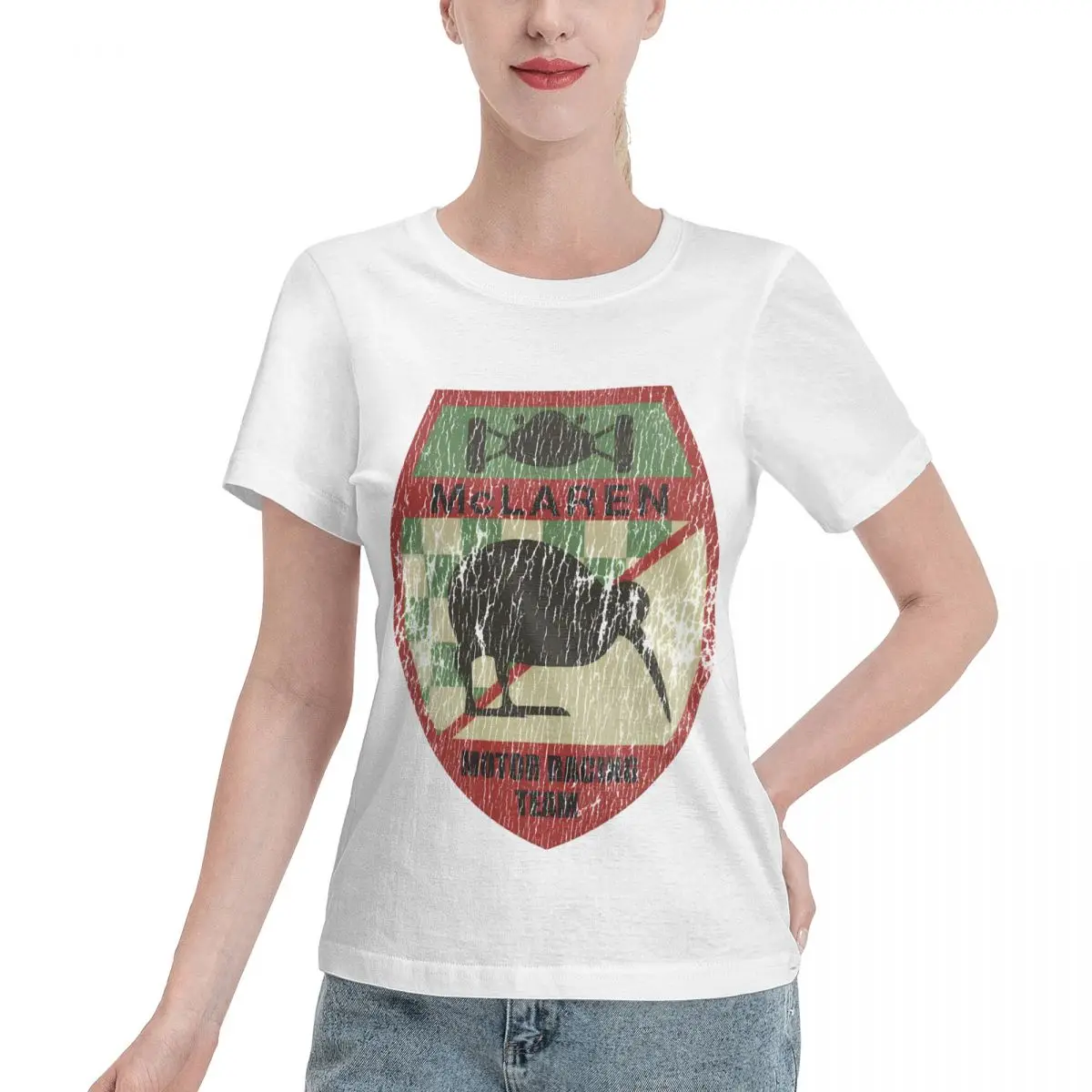 Ootd Favorite Bruce McLaren Motor Racing Team First Logo Women's T-shirt Weekend Look Ladies Tee