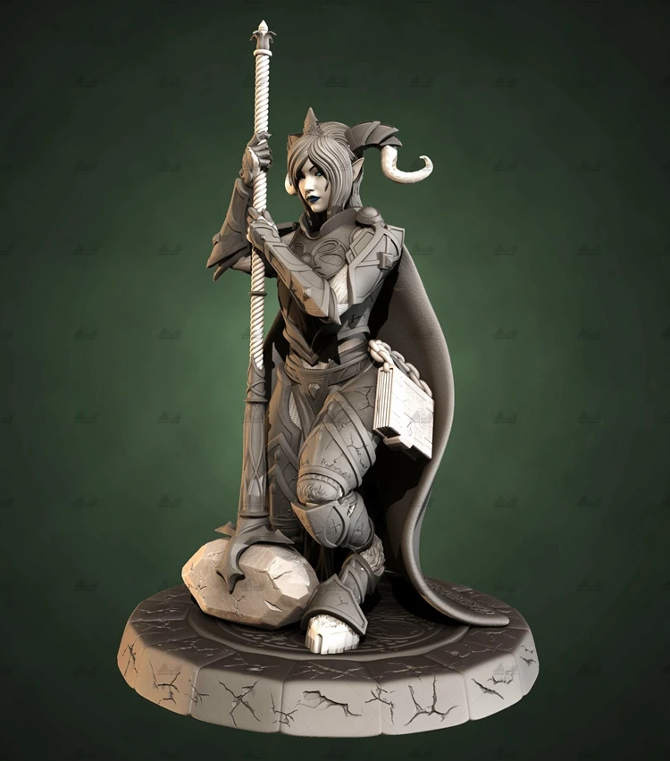 

1/24 70mm 1/18 90mm Resin Model Kits Goat girl Figure Sculpture Unpainted No Color RW-851