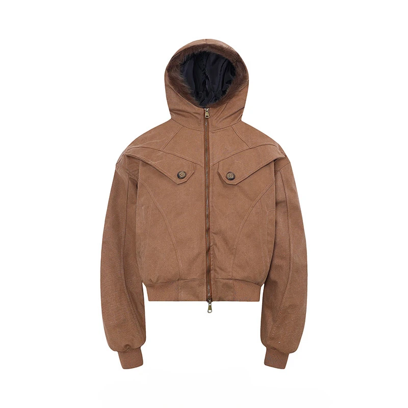 معاطف سترات سميكة جديدة لخريف وشتاء 2025 للرجال معاطف باركاس عصرية على الطراز الأمريكي سترات باركاس بقلنسوة وأكمام طويلة