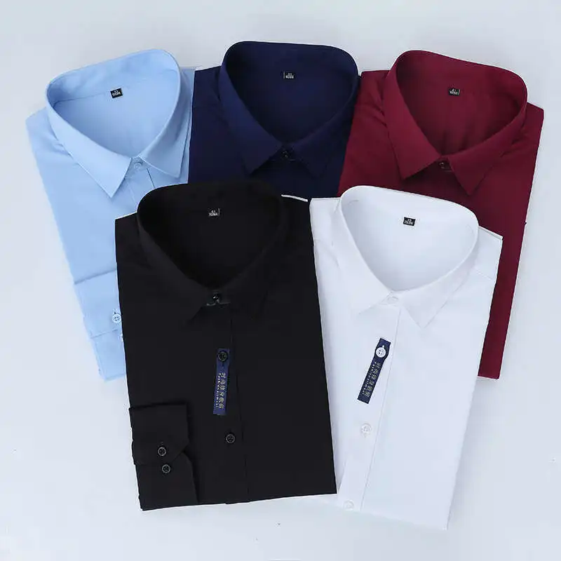 Lightning Delivery Of Plain Weave Bamboo Fiber Commuting Clothes, Business Casual Long Sleeved Shirts, Slim Fit And Slimming