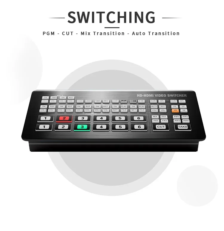 Podcasting live production Multiview HD 1080P60fps esports telemedicine church OBS de video Live Streaming audio mixer switcher