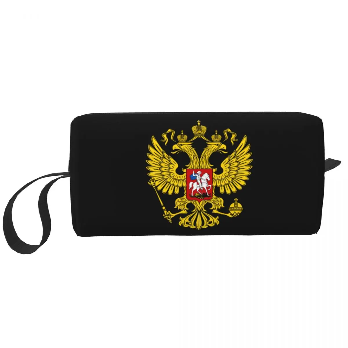 Custom Coat Of Arms Of Russia Toiletry Bag for Women Russian Empire Cosmetic Makeup Organizer Lady Beauty Storage Dopp Kit Box