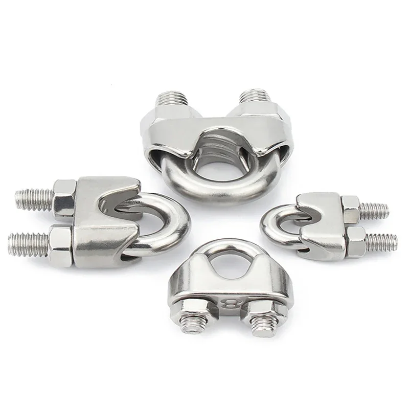 Picture 4: 1-5pcs M2-M32 304 Stainless Steel U Type Wire Rope Clamp Cable Bolts Fastening Rigging Hardware Clamps