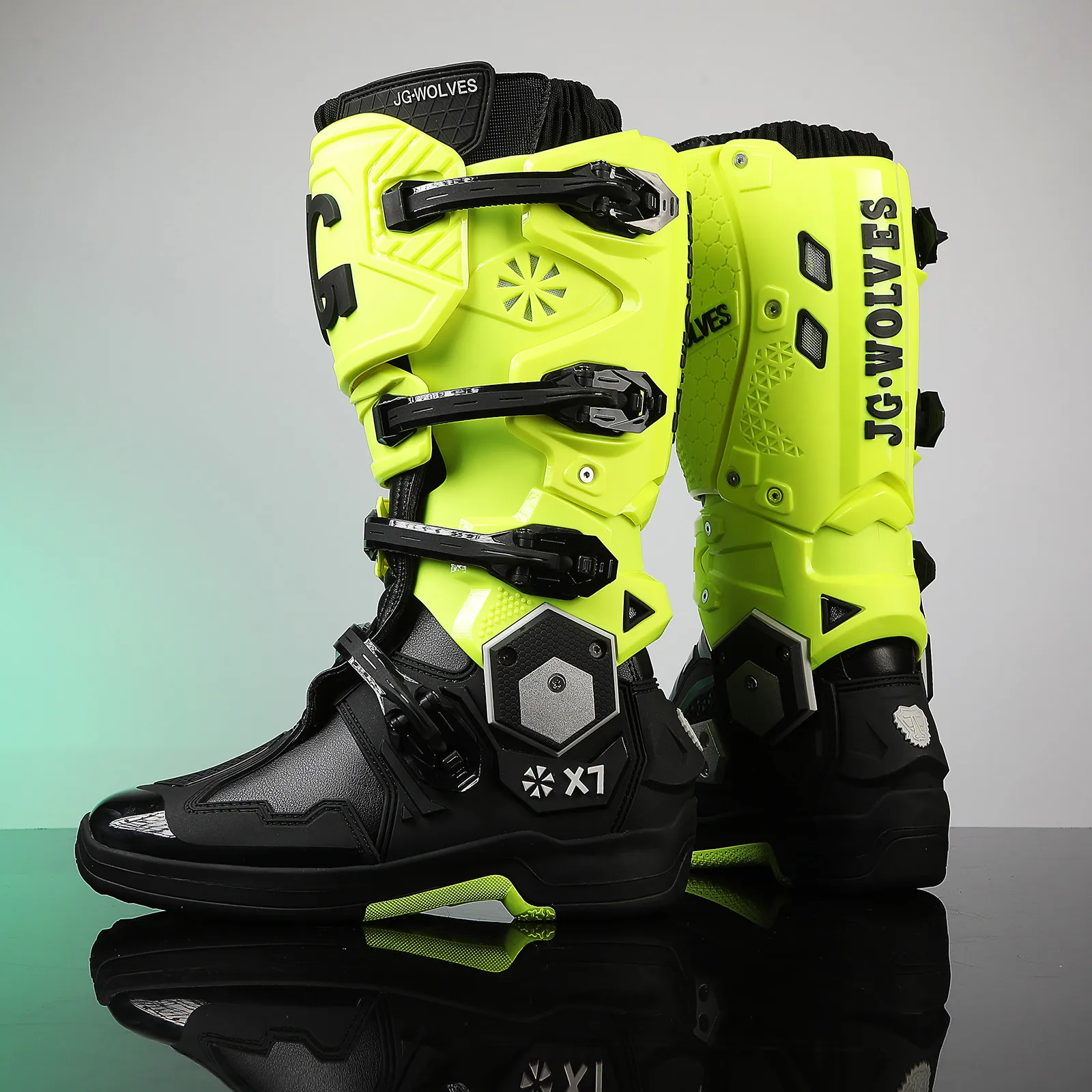 JG WOLVES X7 Dirt Bike Boots Men Professional Motocross Racing