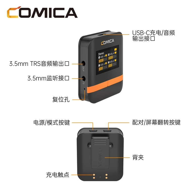 Comica Vimo Q Wireless Lapel Microphone for Smartphone Camera Podcast Interview YouTube Facebook MIC