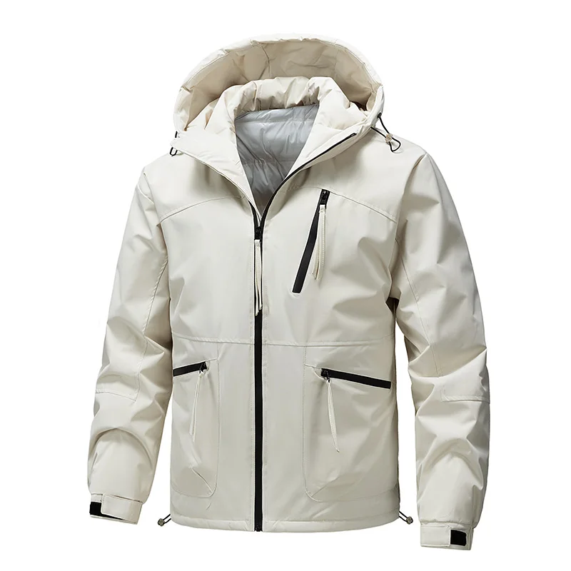 

Мужская непромокаемая куртка с капюшоном, пуховое пальто, горная ветровка, куртка для сноуборда, зимние парки-пуховики с карманом на молнии