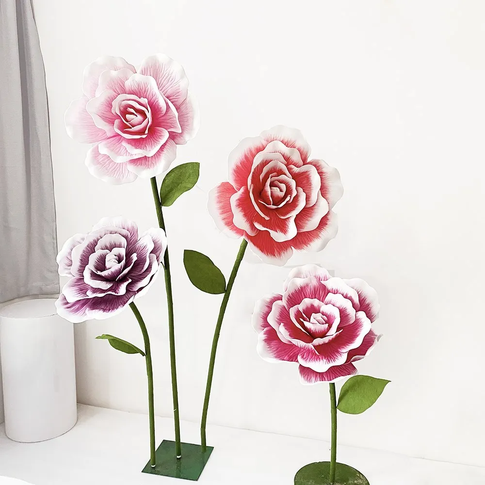 Giant Foam Flower Artificial Flower Rose Stand Flower Stem for Home Wedding Party Garden Bedroom Decoration