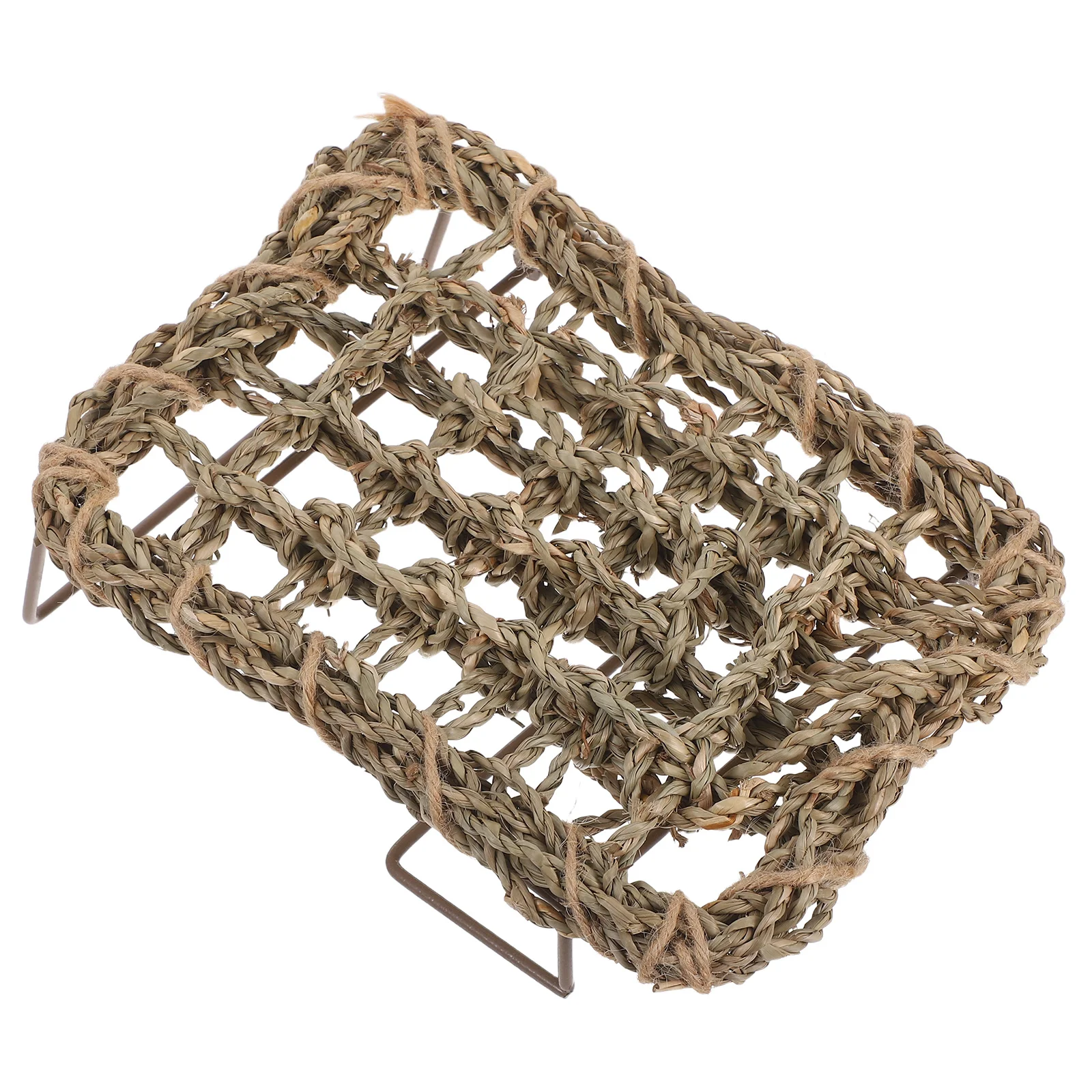 

Woven Reptile Hammock Bed Natural Grass Mat Lounger for Resting Basking Lizards Comfortable Breathable Design Reptile Bedding