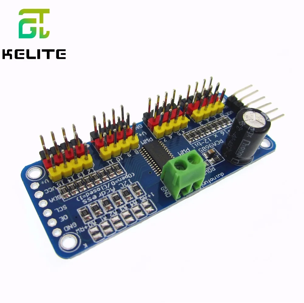 

HAILANGNIAO 5 шт. PCA9685 16-канальный 12-битный ШИМ-драйвер серводвигателя I2C модуль робота