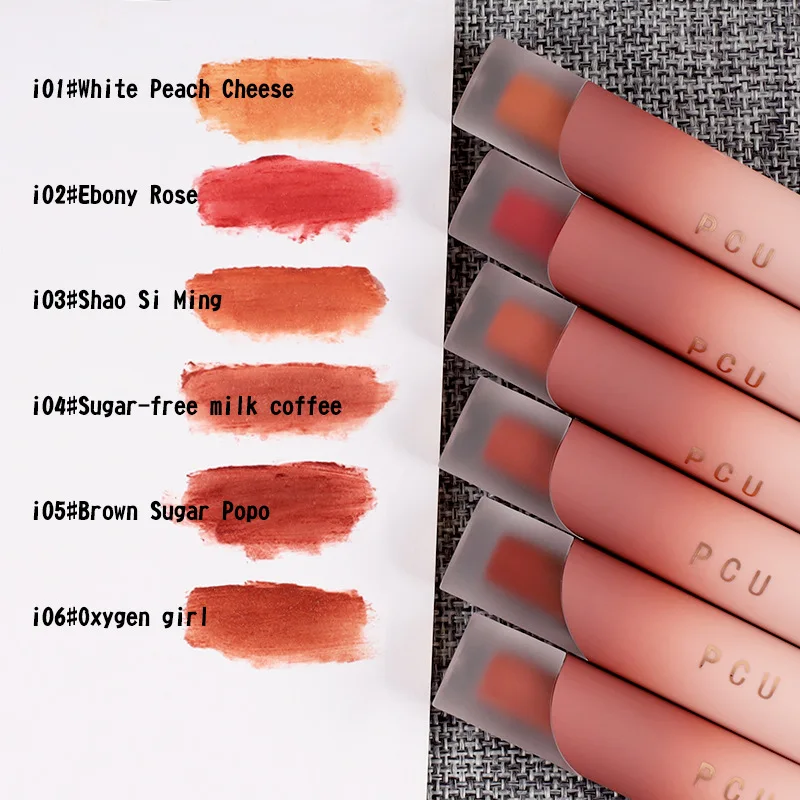 Liquid Matte Lipstick Lip Balm Dual-Use Pink Long-Lasting Not Easy to Stick to Cup 6 Colors Available for Lip And Cheek Makeup