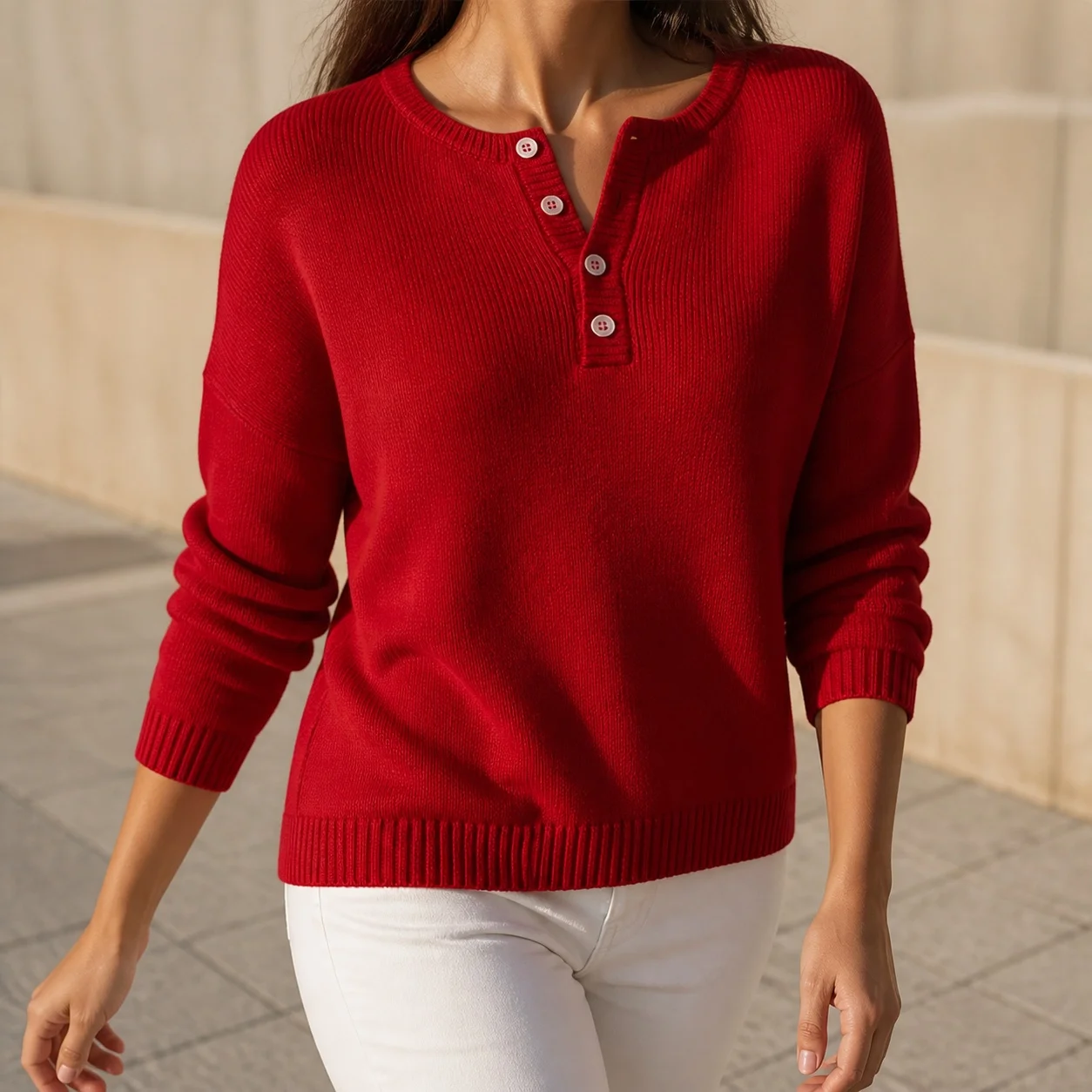 Women's V Neck Loose Fit Casual Solid Color Sweater for Women Clothing Female Clothing Women's And Woman Clothes Woman Clothing