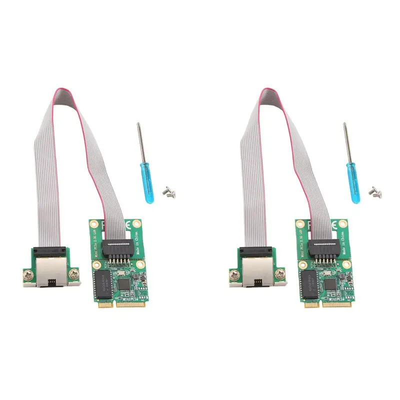 2X Mini Pcie 2.5G Ethernet Card RJ45 Network Adapter Gigabit Network Adapter Mini Pci-E 2500Mbps RJ45