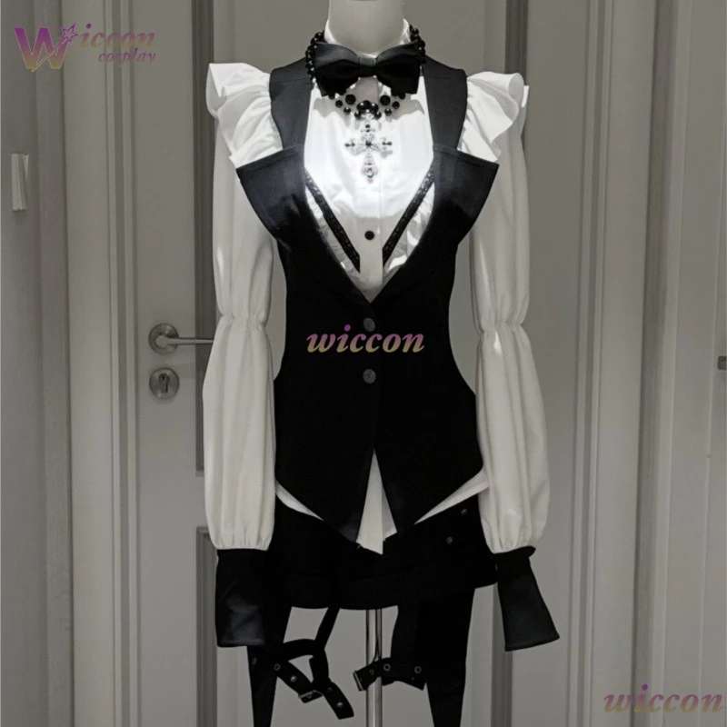 

Uniform Store Ouji Jirai Kei Lolita Ouji Style White Shirt, Black Vest Shorts Set Gothic Alt Femboy Prince Vintage High Waist