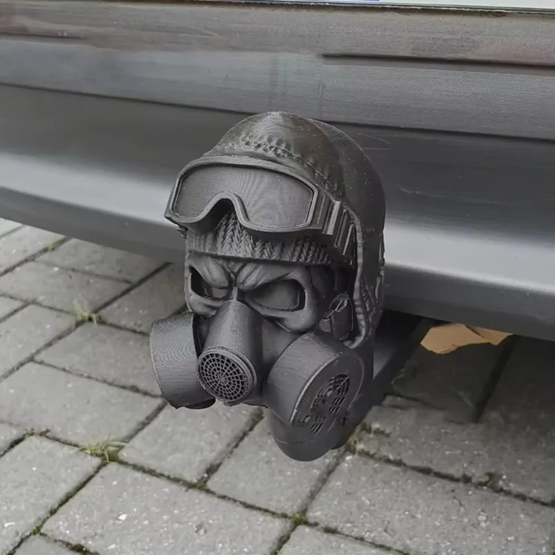 New 3D Printed Tow Bar Ball Cover Gas Mask Rustproof Trailer Hook Cover Steel Helmet PLA Trailer Hook Ball Cover