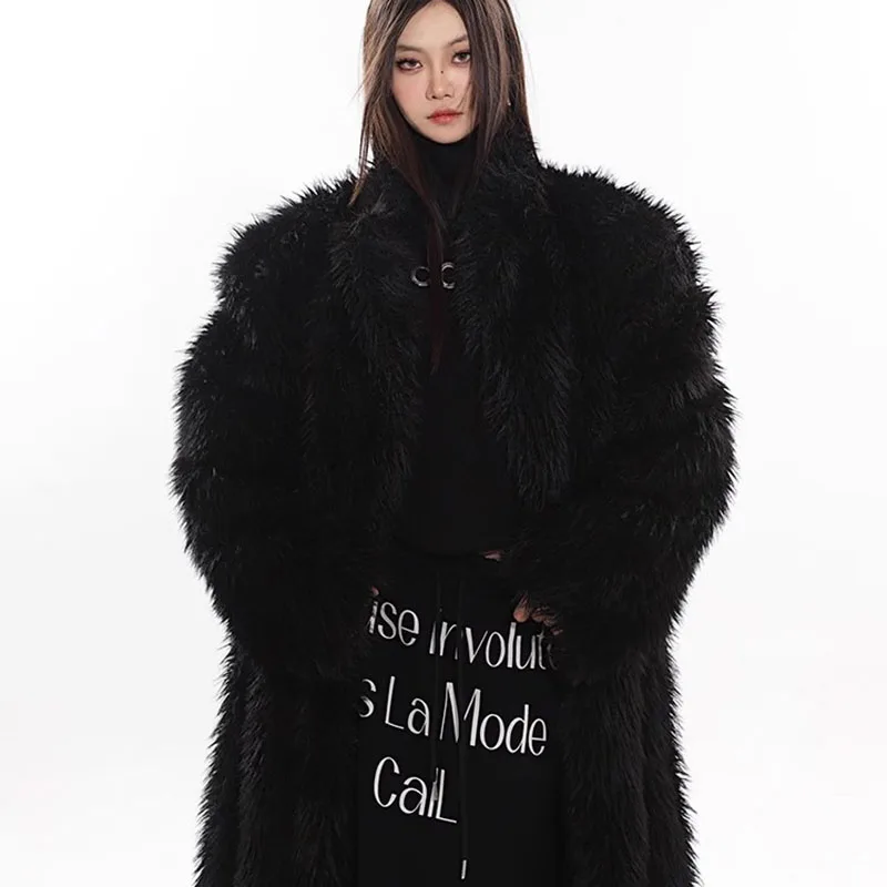 Casaco de pele de alta qualidade imitando pele de raposa elegante casaco engrossado 2025 novo temperamento inverno casaco de pele feminino h609