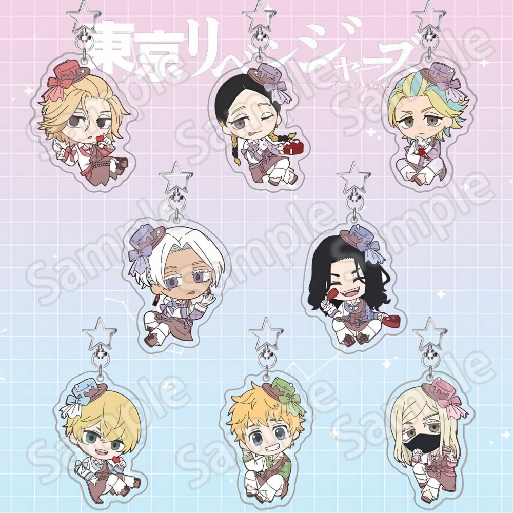 Tokyo Revengers Manjirou Sano Haruchiyo Sanzu Rindou Haitani Chibi Anime 6cm Acrylic Keychain Collectible Anime Merch Fan Gift