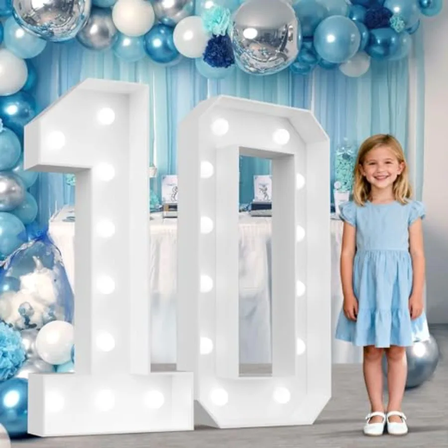 

4FT Marquee Light Up Numbers 10, Marquee Numbers 4 Feet Tall for Birthday, Anniversary, Graduation Party Decorations, Big 10th