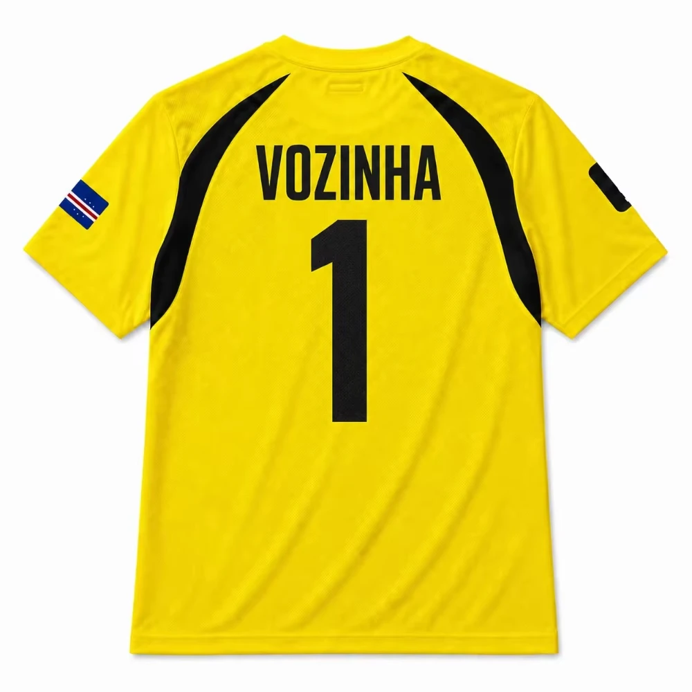 26 Unisex Or Kid Cape Verde Goalkeeper Soccer Jersey Short Sleeve Regular Fit Cheer Support Fan Shirt for Match Training Summer