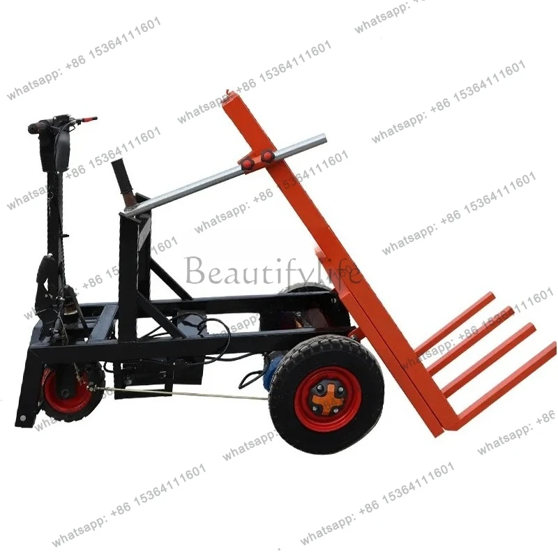 Push station driving flat truck construction site electric brick truck fork brick dump flat truck