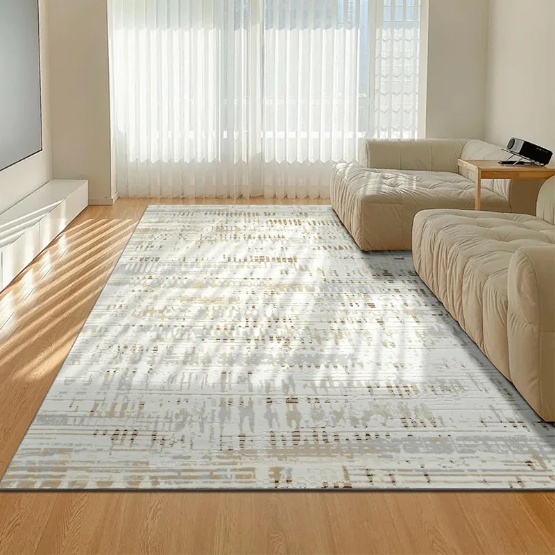 Modern Abstract Grey Carpet Non-Shedding Soft Eco-Friendly Anti-Dust Floor Mat for Office Lounge Living Space Area Rugs for Home