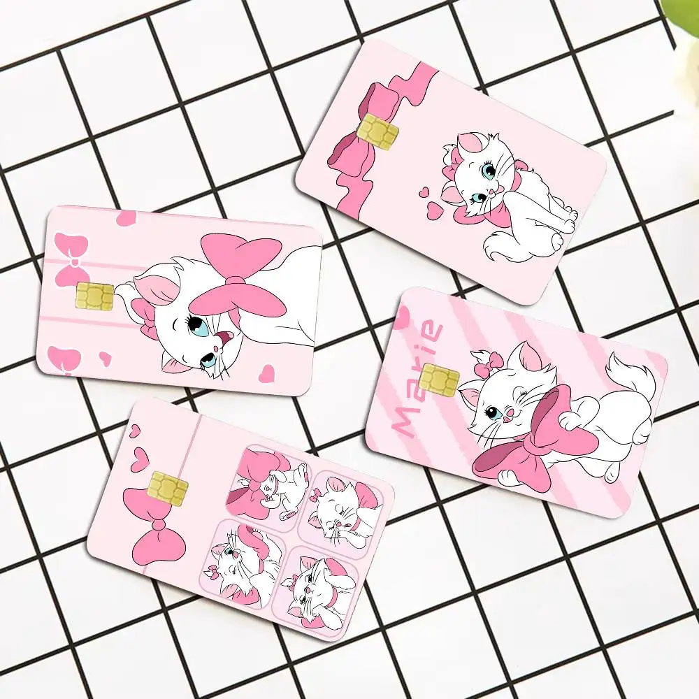 ملصقات بطاقات Sweet Marie Cat Little Princess مع ملصقات بطاقات على شكل فيونكة مكونة من 4 قطع من غطاء بطاقة الائتمان البلاستيكية، طبقة حماية للديكور #1