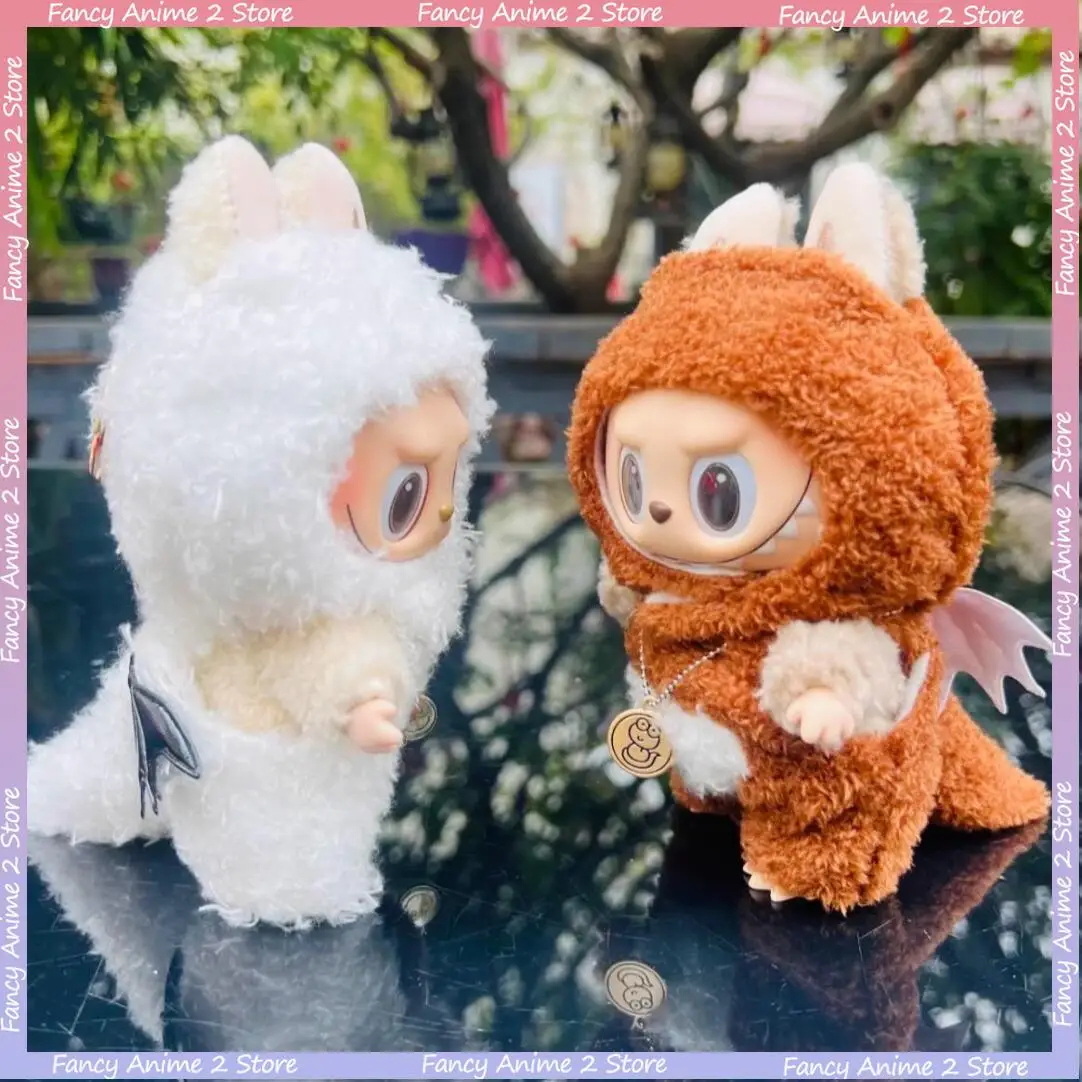 Voor 15/17 cm Labubu Poppenkleertjes Dinosaurus Haai Cosplay Outfit Mini Pluche Pop Kleding Mode Accessoires Kerstfeest geschenken