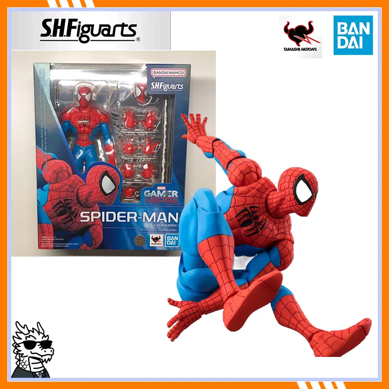 

Фигурка BANDAI S.H.Figuarts Человек-паук для всех возрастов со сменными руками, лицами, аксессуарами для создания эффекта паутины и фоновой бумагой