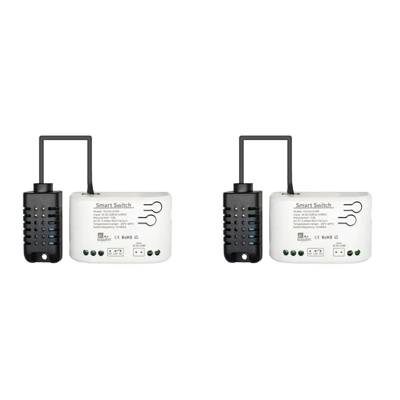 

ABJF-2X Wifi Smart Temperature Humidity Sensor Monitor Switch Smart Home Ewelink APP Control AC 85-250V