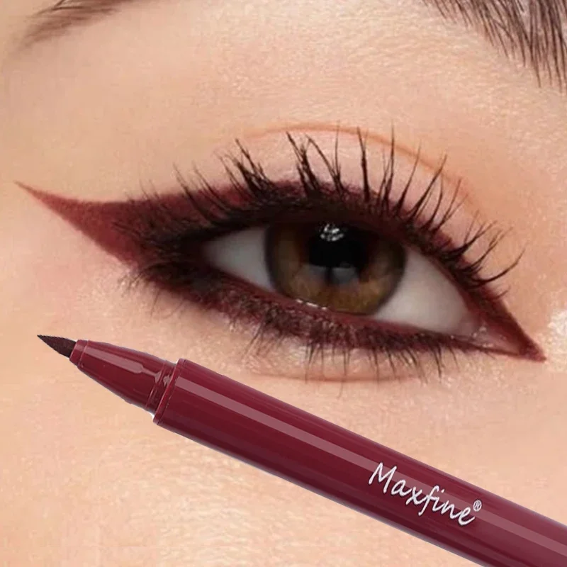 Ultra Thin Silky Matte Liquid Eyeliner Pen Waterproof Non Smudging Lasting Black Brown Red Lying Silkworm Eye Liner Eyes Makeup