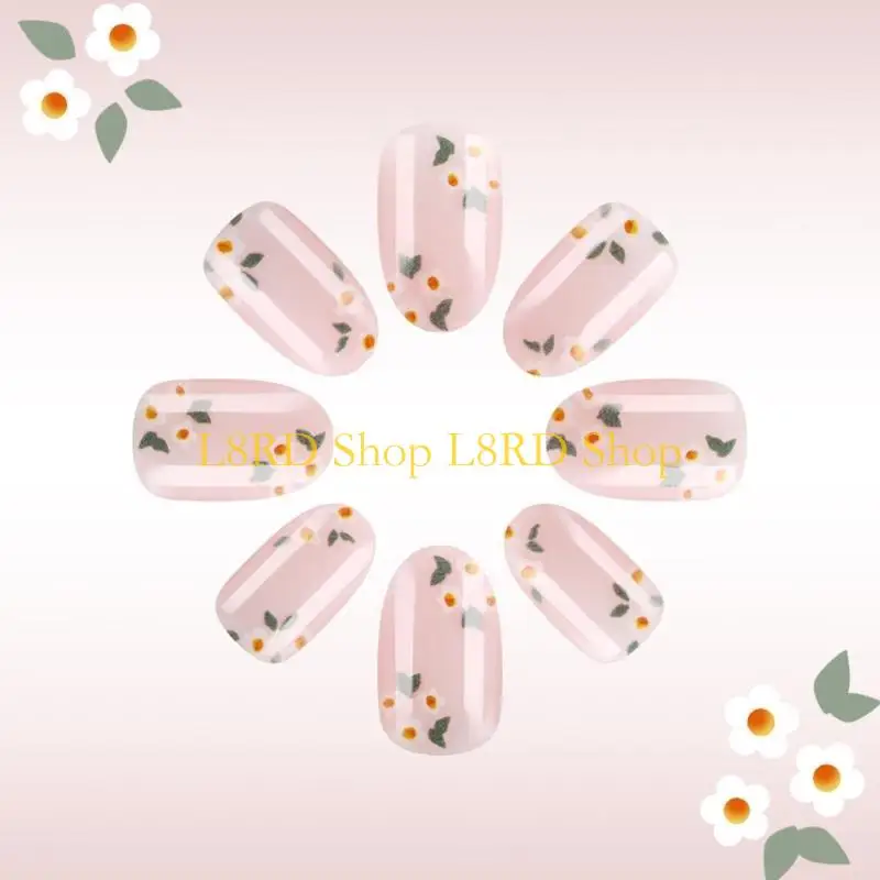 L8RD Press On Artificial False Glues On French Tips Gifts
